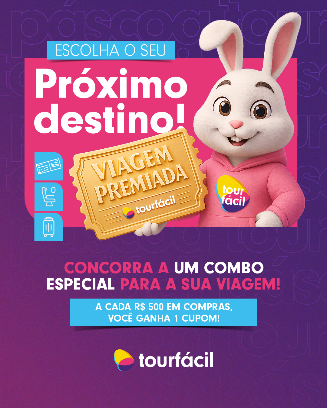 Promoção Viagem Premiada TourFácil - Escolha seu próximo destino